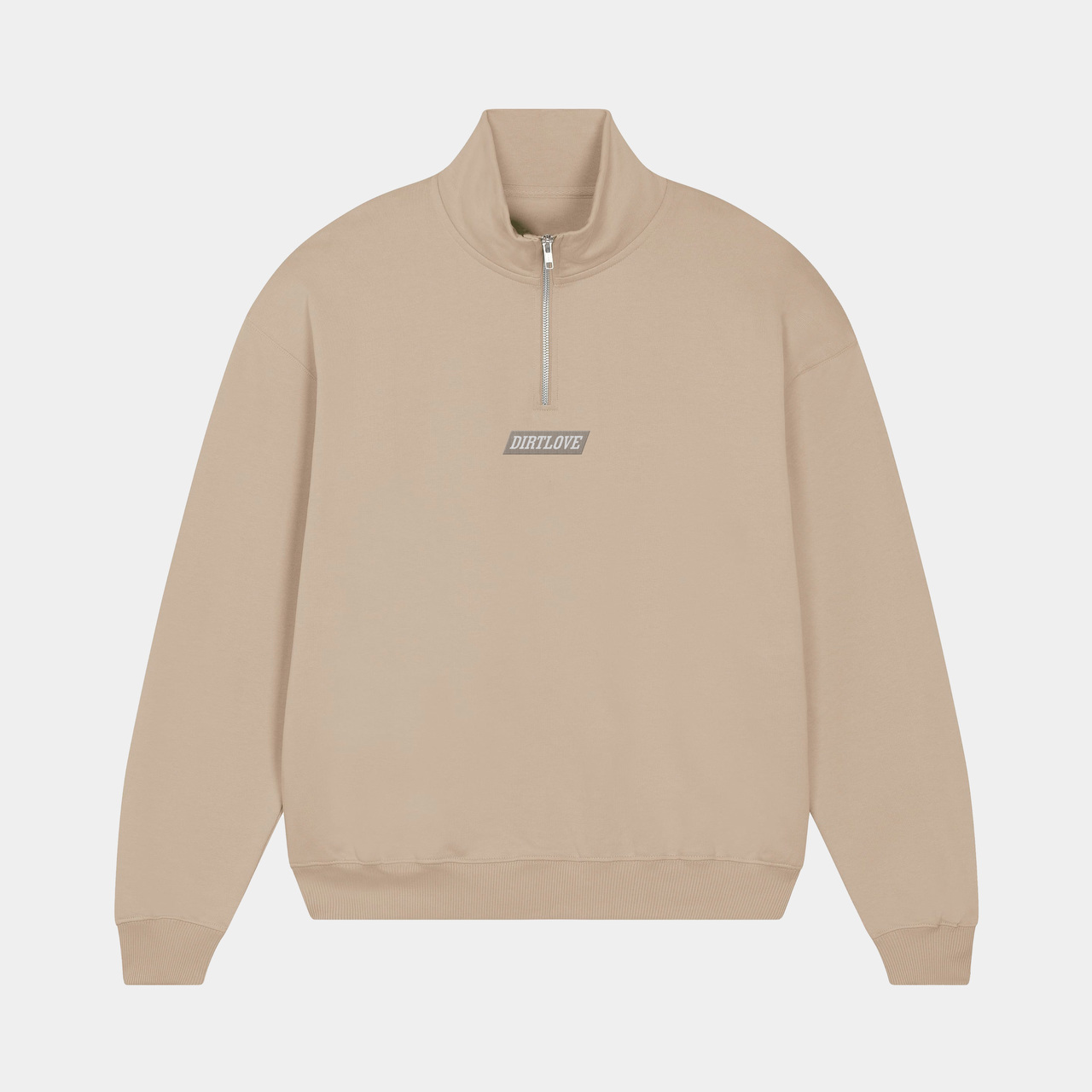 EMBROIDERY HEAVY 1/4 ZIP PULLOVER-SAND