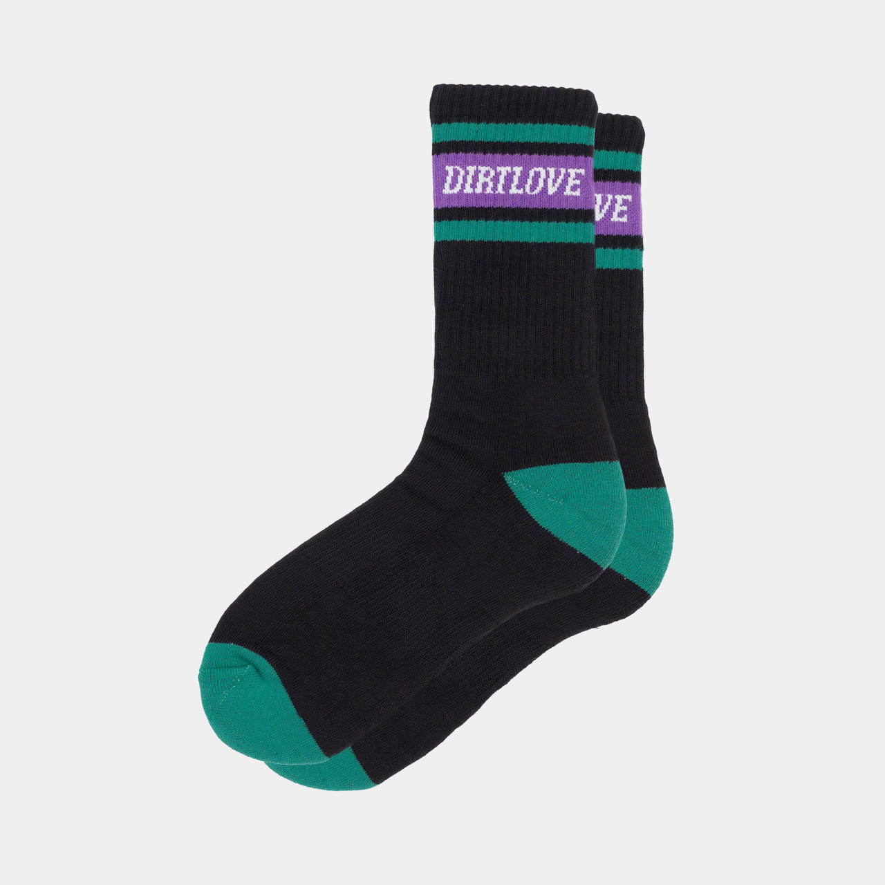 STRIPE CREW SOCKS-BLACK